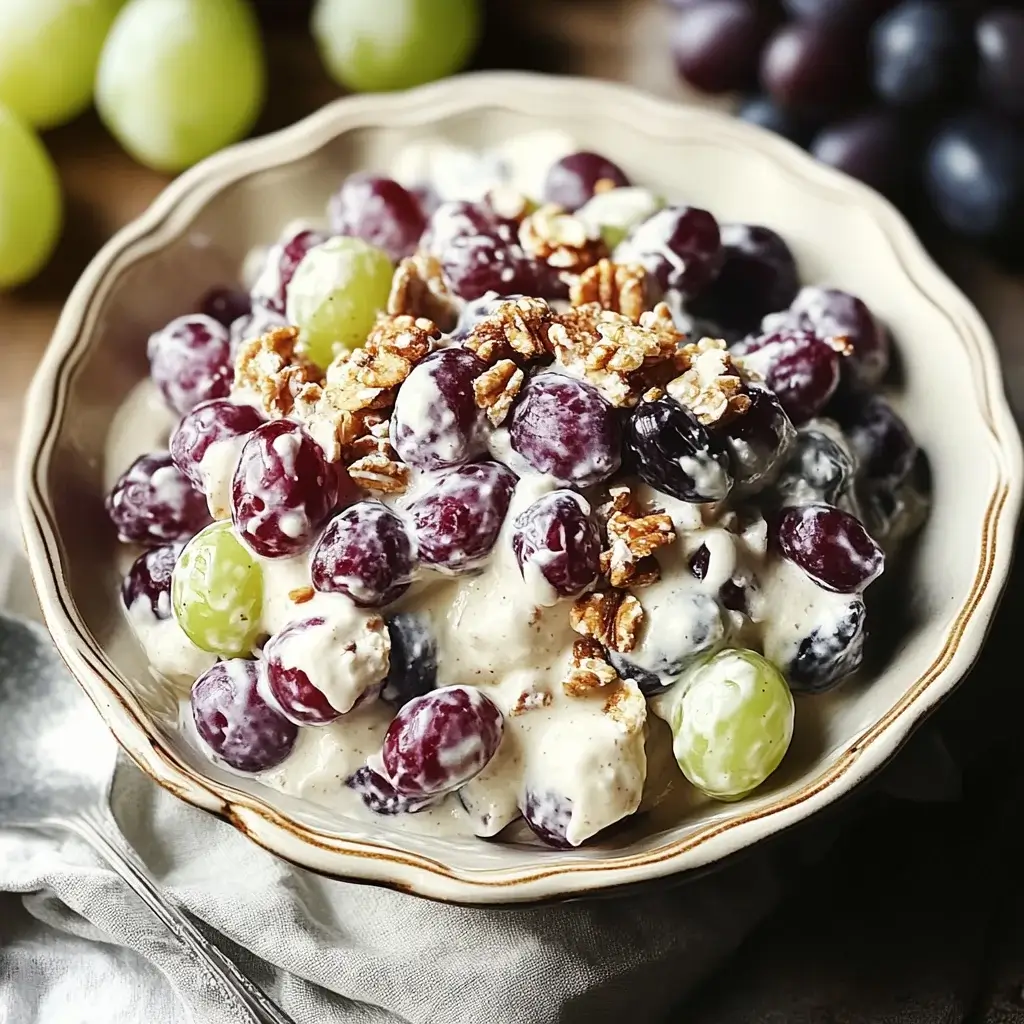 Creamy Crunch Grape Salad Delight is a must-try recipe!