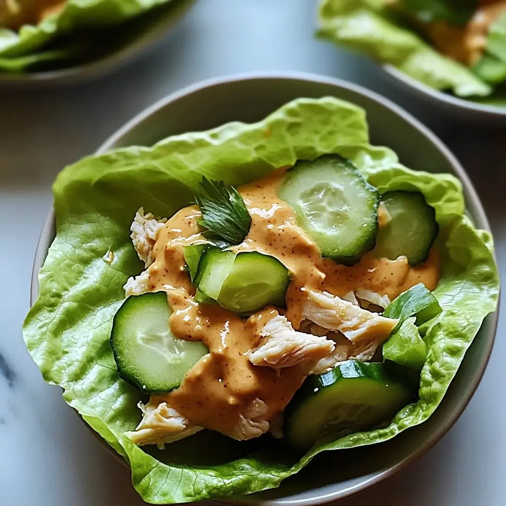 Crispy Chicken Cucumber Lettuce Wraps with Creamy Peanut Sauce made simple!
