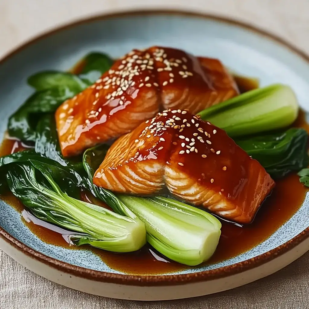 Glazed Teriyaki Salmon with Sautéed Sesame Pak Choi: A Delight!