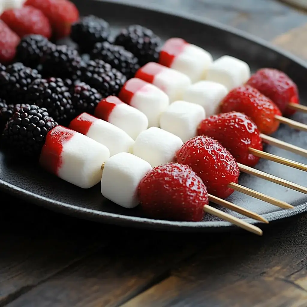 Patriotic Berry Marshmallow Kabobs are a must-try treat!