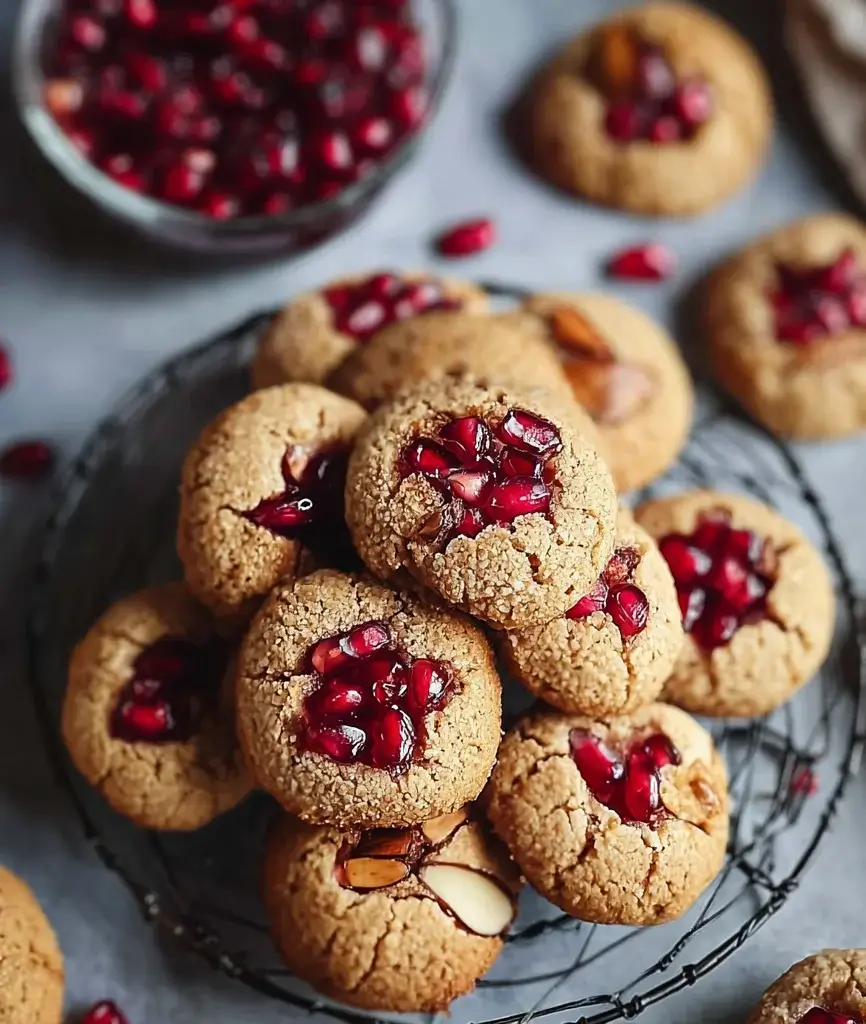 Pomegranate Tahini Almond Bites are a delicious treat!