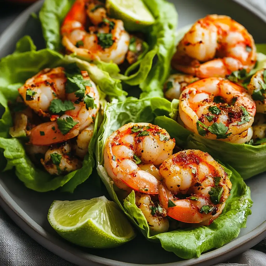 Zesty Shrimp Lettuce Wraps with Cilantro Lime Sauce Delight!