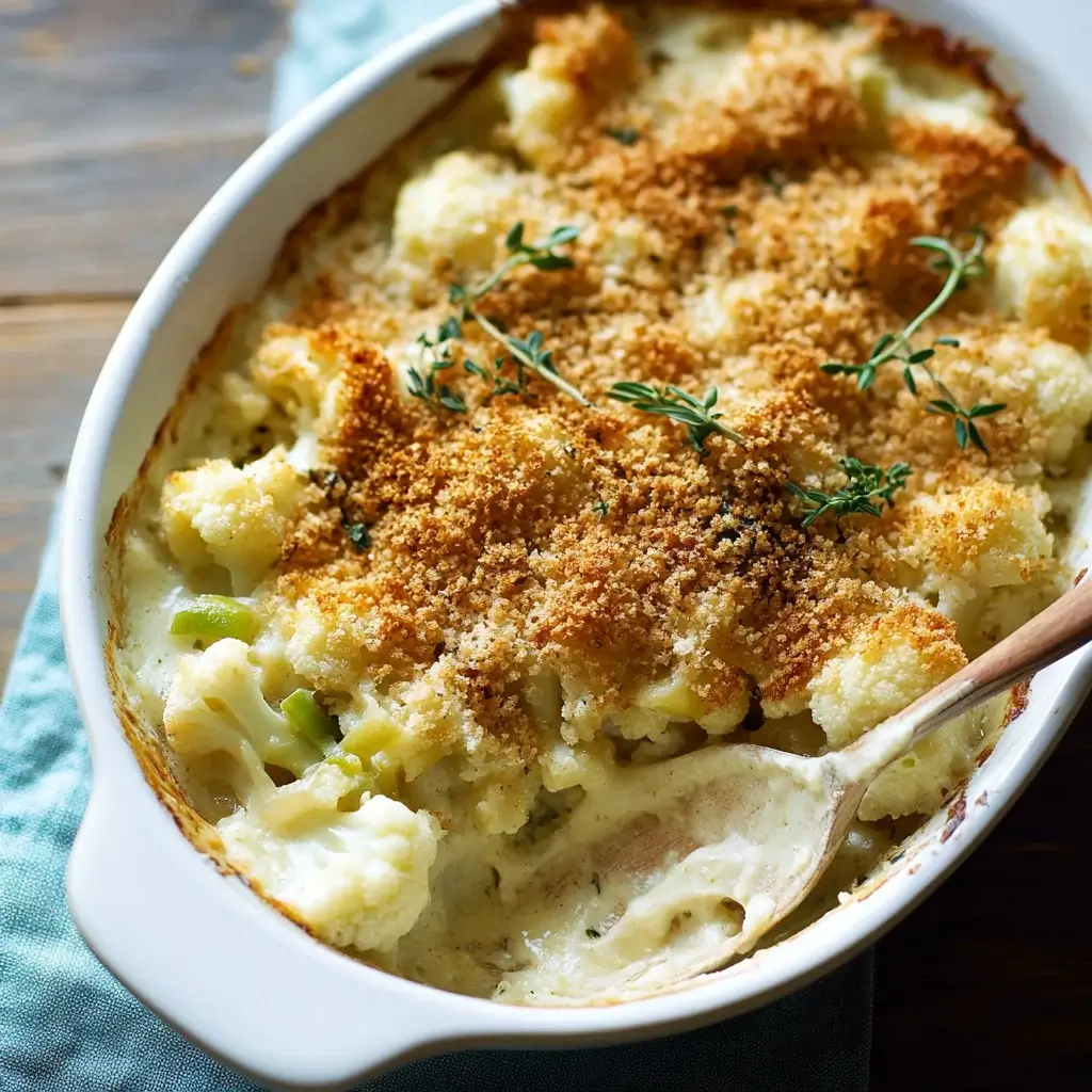 Creamy Gruyére Cauliflower Gratin with Leeks Delights!