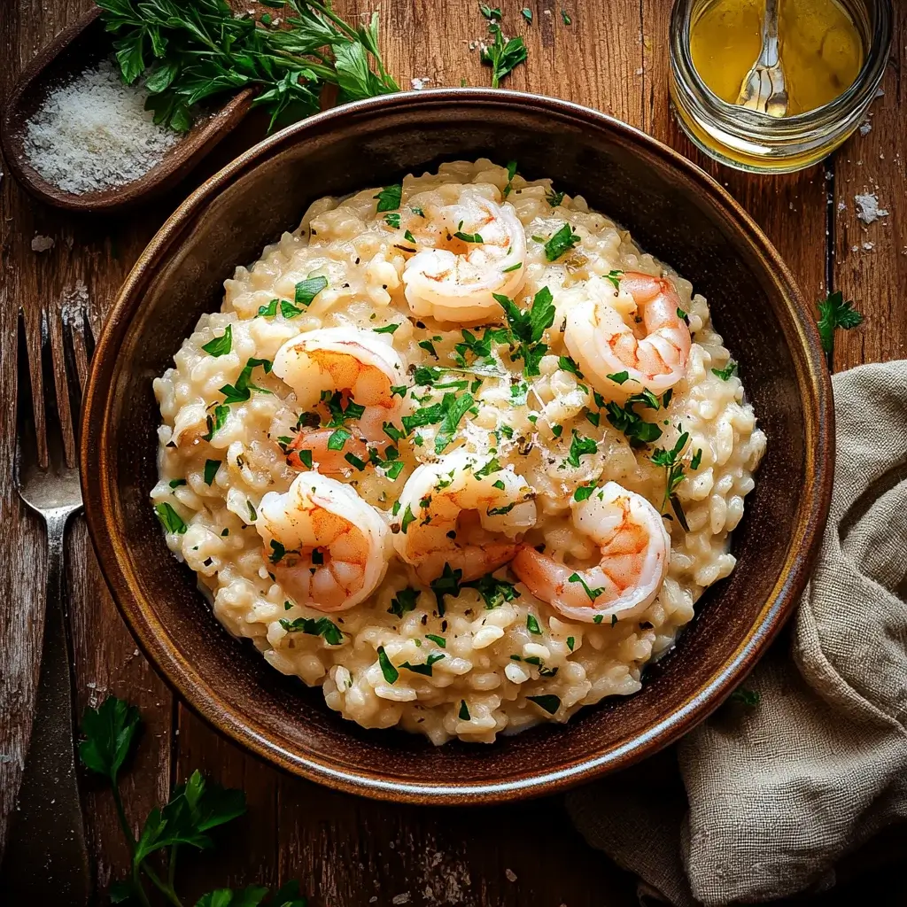 Creamy Shrimp Risotto with Parmesan and Herbs delights all!