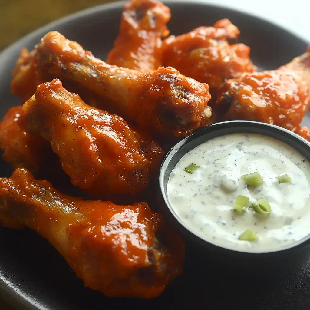 Crispy Buffalo Drumsticks with Creamy Blue Cheese Dip Delight!