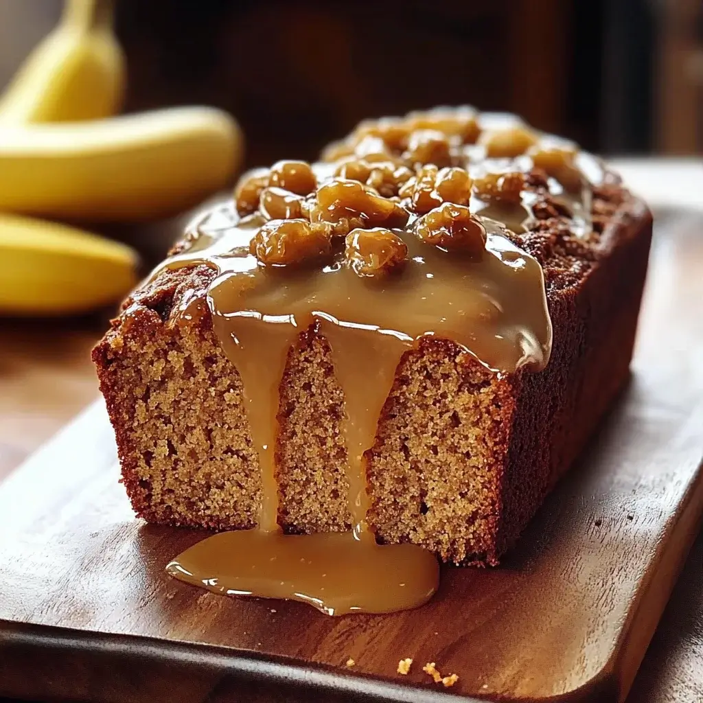 Decadent Banana Bread with Salted Caramel Glaze Awaits!