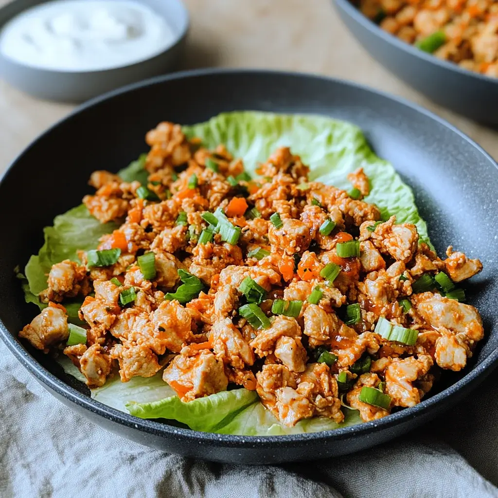 Fiery Buffalo Chicken Bites in Crisp Lettuce Wraps Delight!