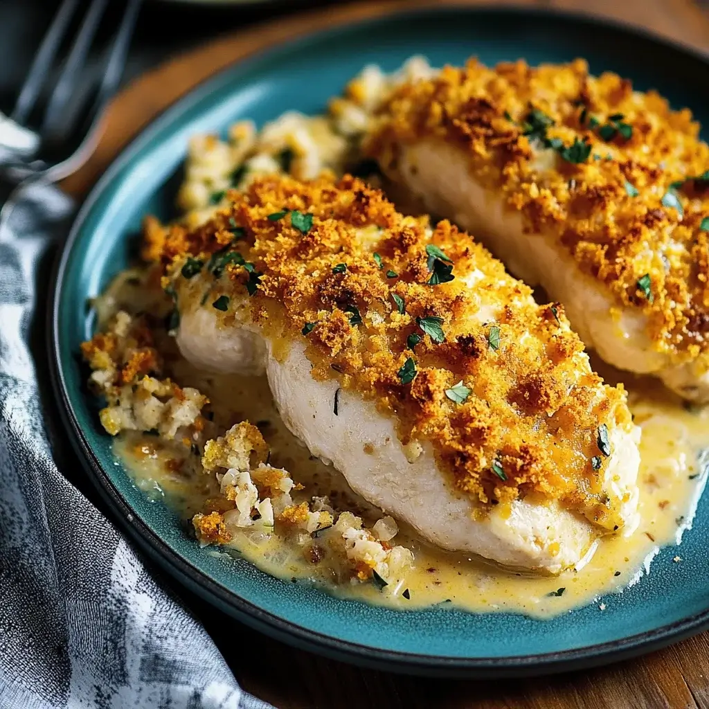 Golden Baked Chicken Breasts with Creamy Sauce Delight!