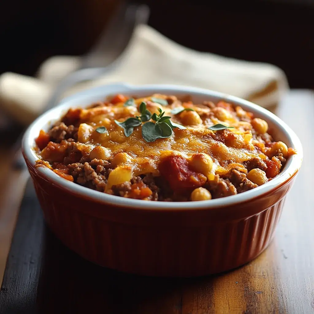Hearty Ground Beef and Garbanzo Bean Casserole Recipe Delight!