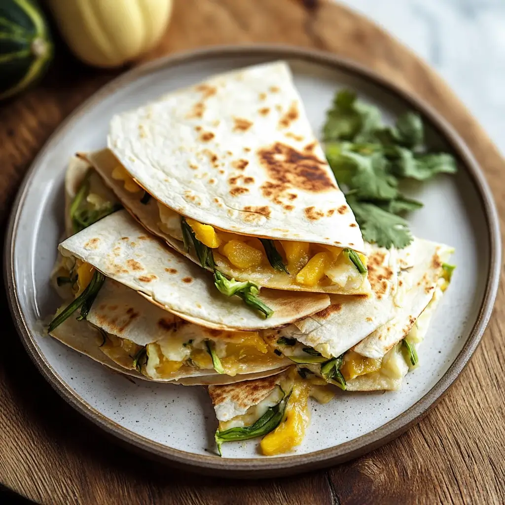 Oaxaca Cheese Quesadillas with Sautéed Summer Squash Blossoms are a must-try!