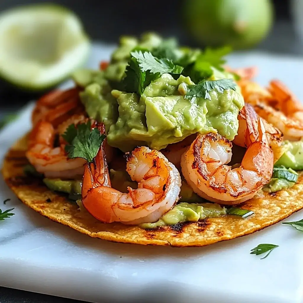Smoky Grilled Shrimp Tostadas with Creamy Avocado Smash Delight!