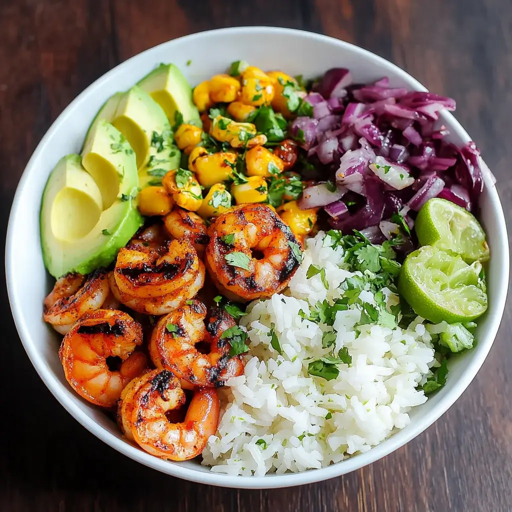Spicy Grilled Shrimp Taco Bowl with Avocado Excites Taste!