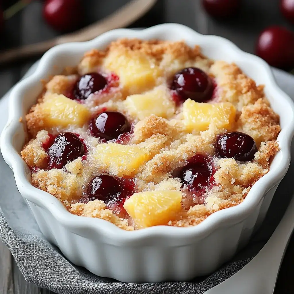 Warm Gooey Cherry Pineapple Crumble Cake: A Delightful Recipe!