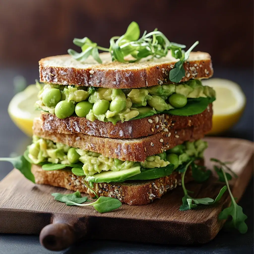 Zesty Lemon Edamame Avocado Open-Faced Sandwiches Delight!