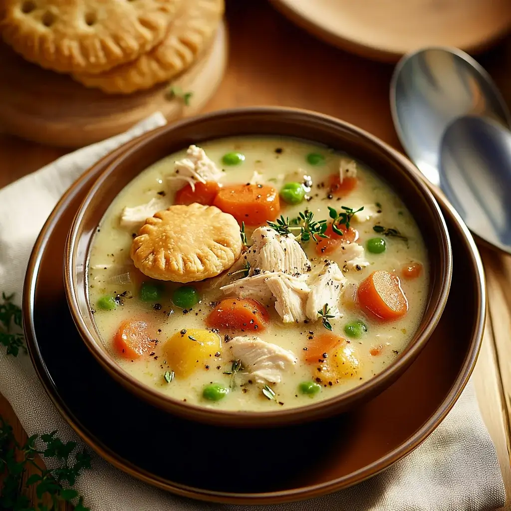 Cozy Homestyle Chicken Pot Pie Soup: Comfort in a Bowl!