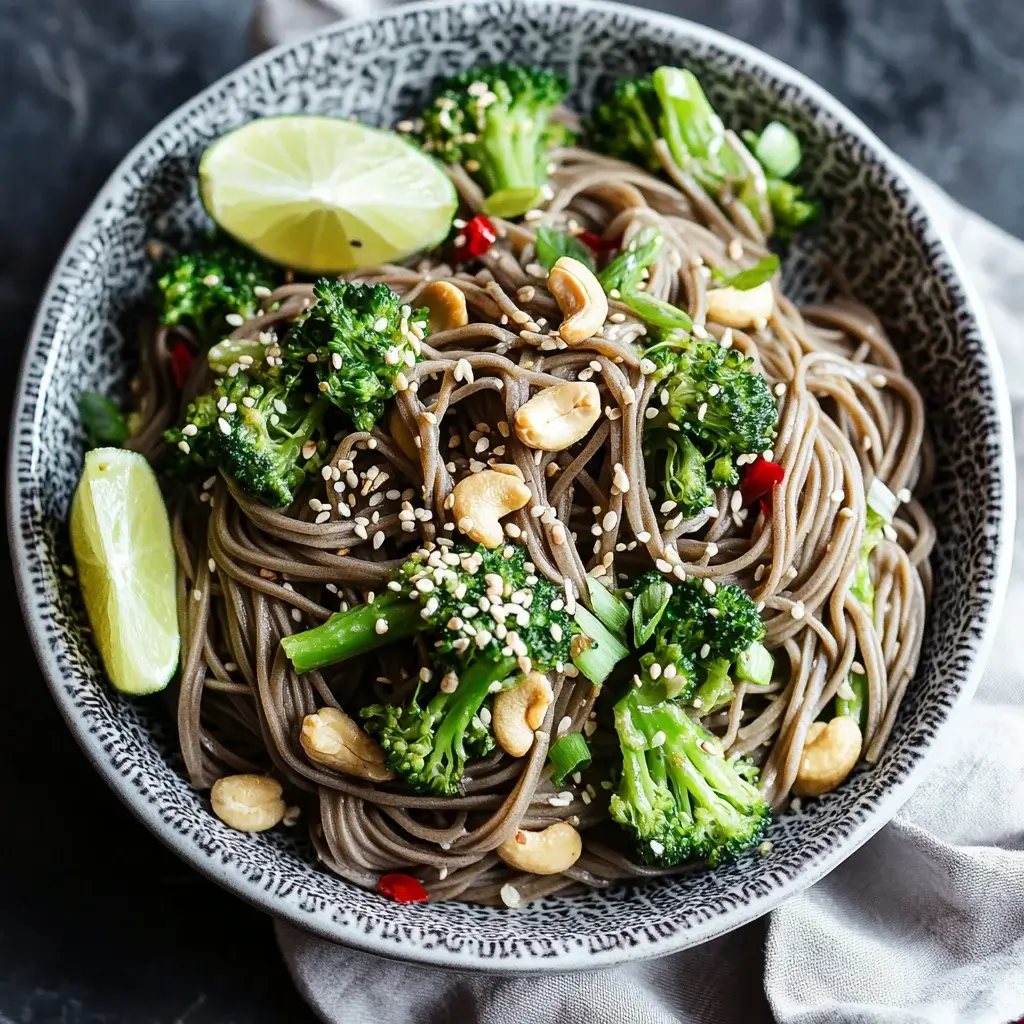 Creamy Cashew Broccoli Soba Noodles with Ginger Sesame Sauce will delight your taste buds!