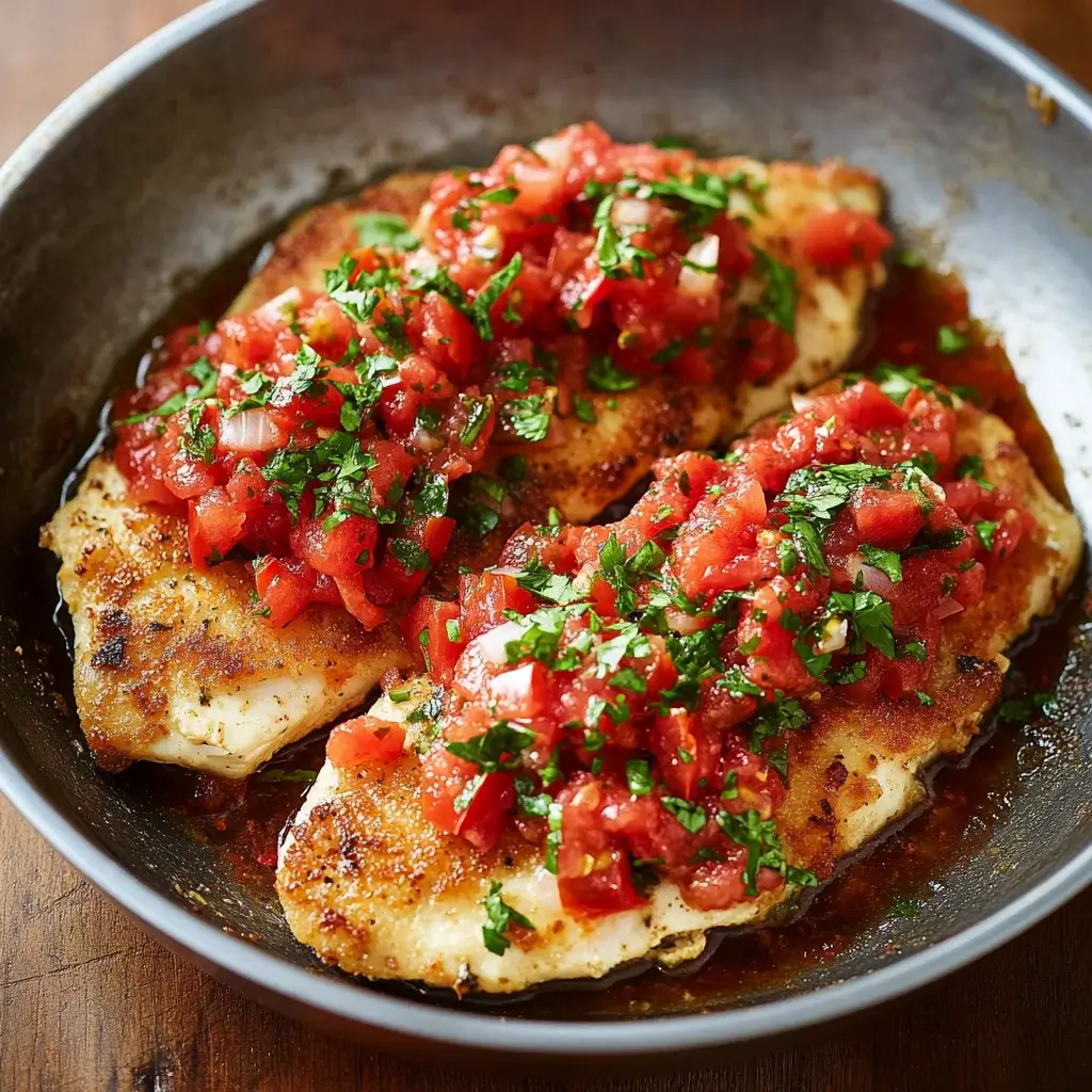 Crispy Chicken Cutlets with Fresh Tomato Bruschetta Delight!