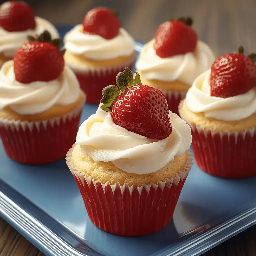 Fluffy Strawberry Shortcake Cupcakes are irresistible treats!