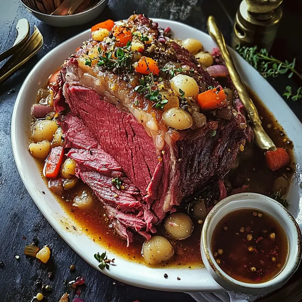 Oven-Braised Corned Beef with Hearty Vegetables delights!