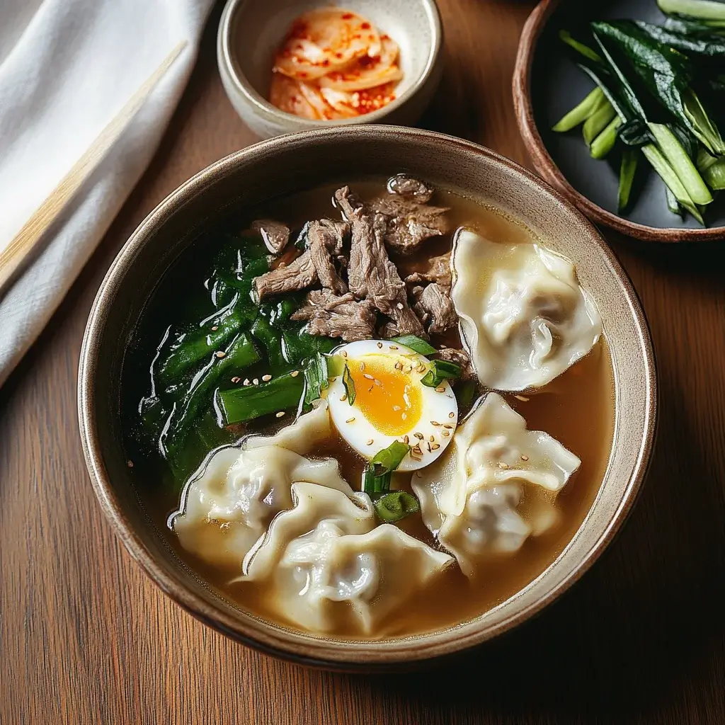 Savory Korean Dumpling Soup with Beef Broth Awaits You