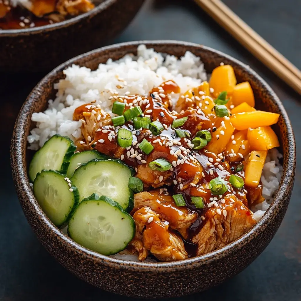 Sweet and Savory Slow Cooker Korean BBQ Chicken Bowls Delight Your Taste Buds!