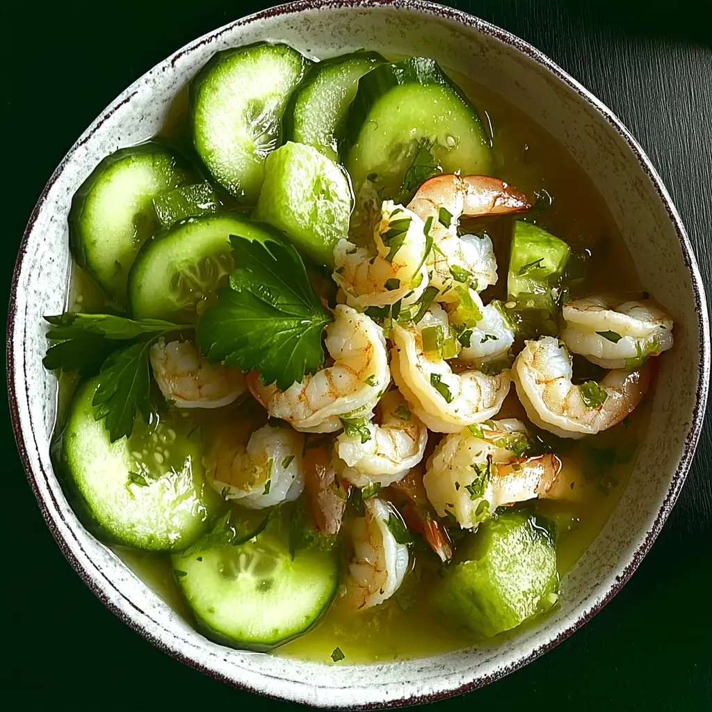 Zesty Mexican Shrimp Aguachile Delights with Avocado!