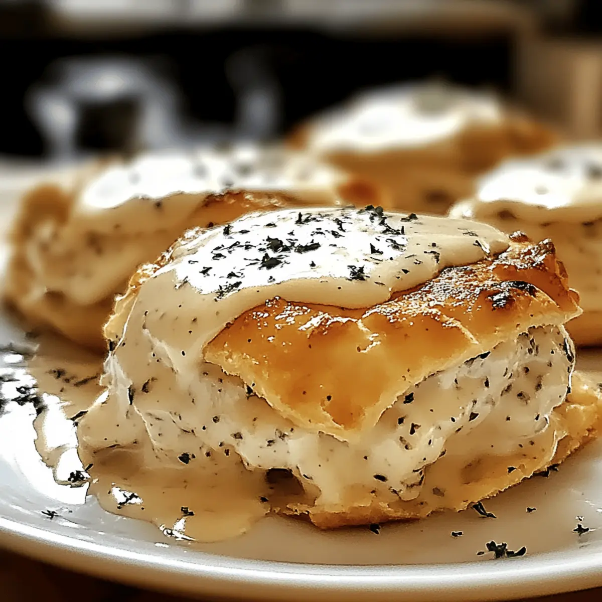 Chicken Pillows with Creamy Parmesan Sauce