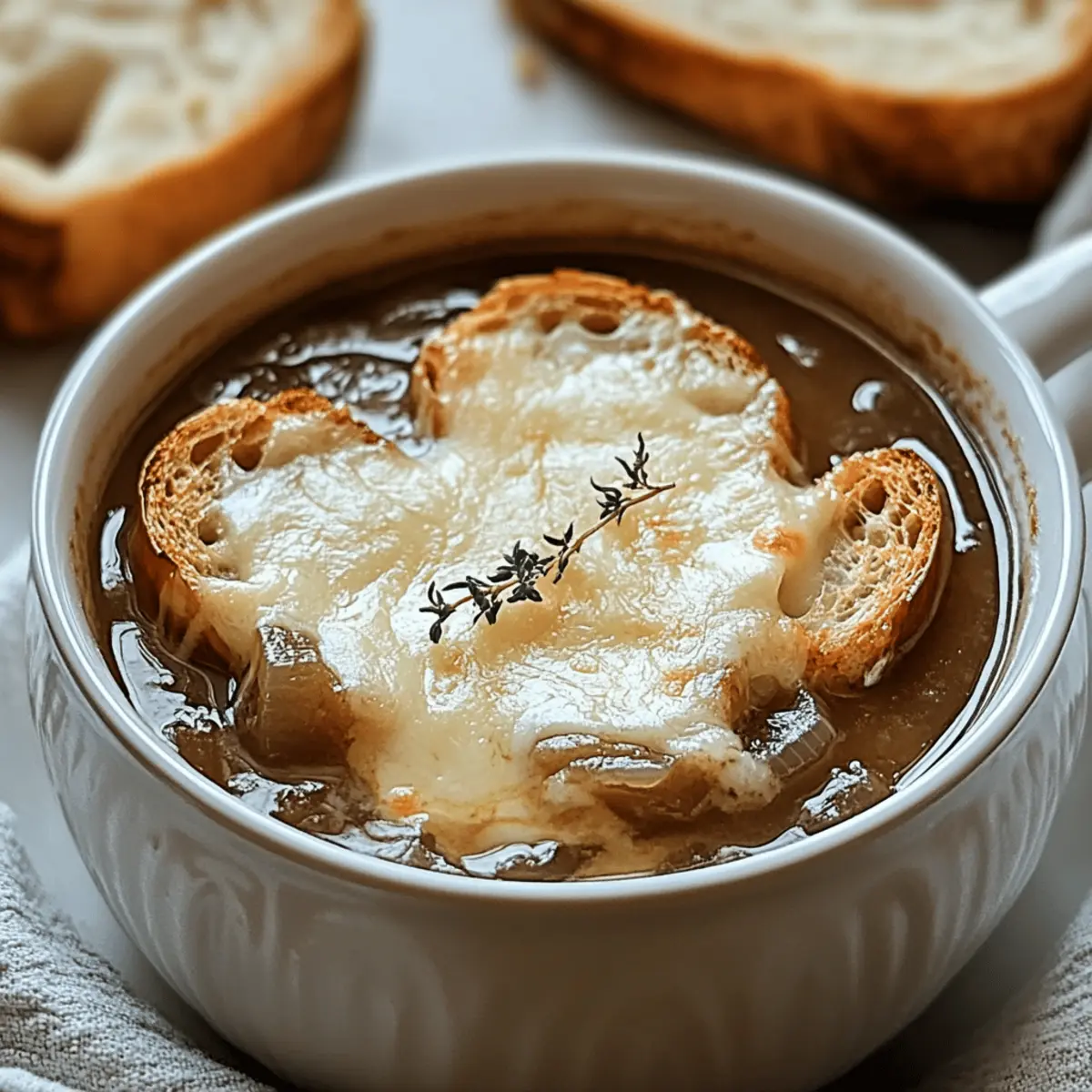 Classic French Onion Soup with Gruyere Croutons