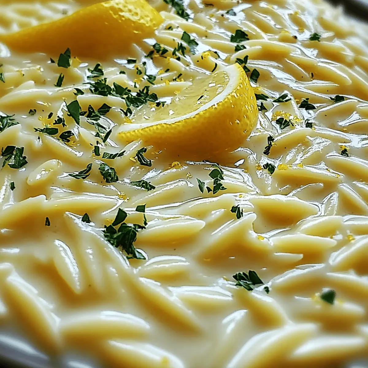 Creamy Lemon Garlic Orzo