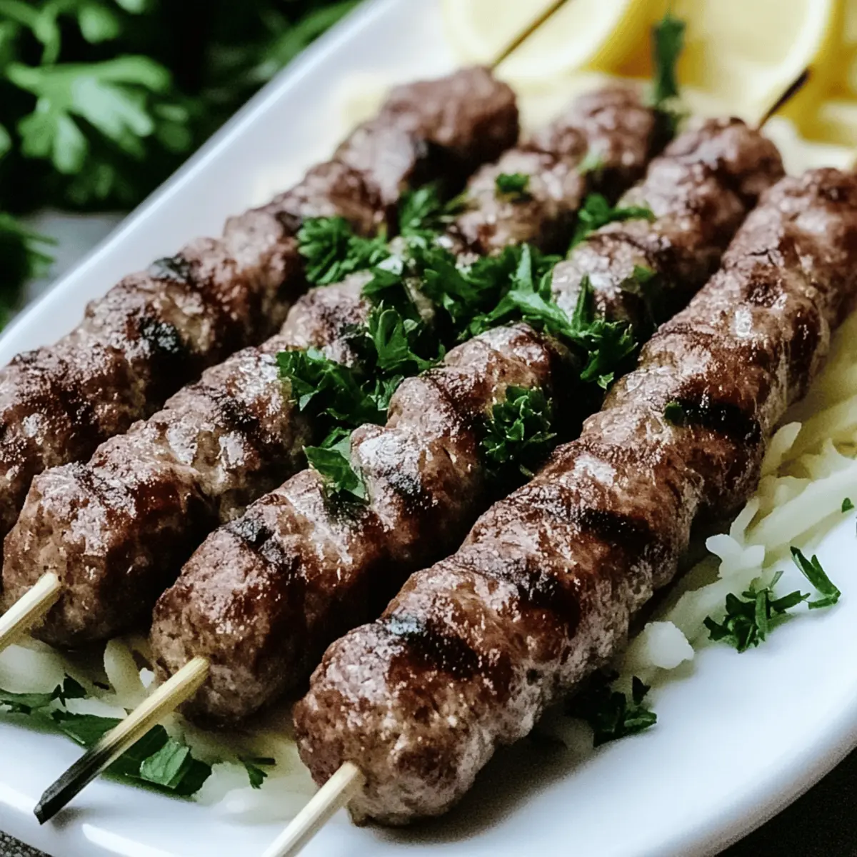 Grilled Lebanese Kafta Skewers: Flavorful & Gluten-Free Joy