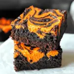 Halloween Swirl Cream Cheese Brownies