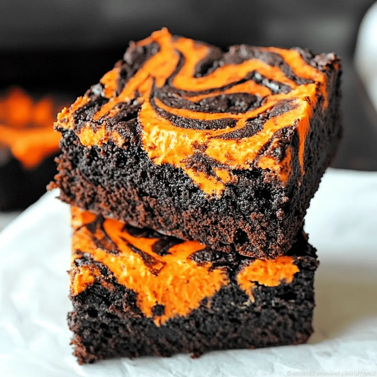 Halloween Swirl Cream Cheese Brownies