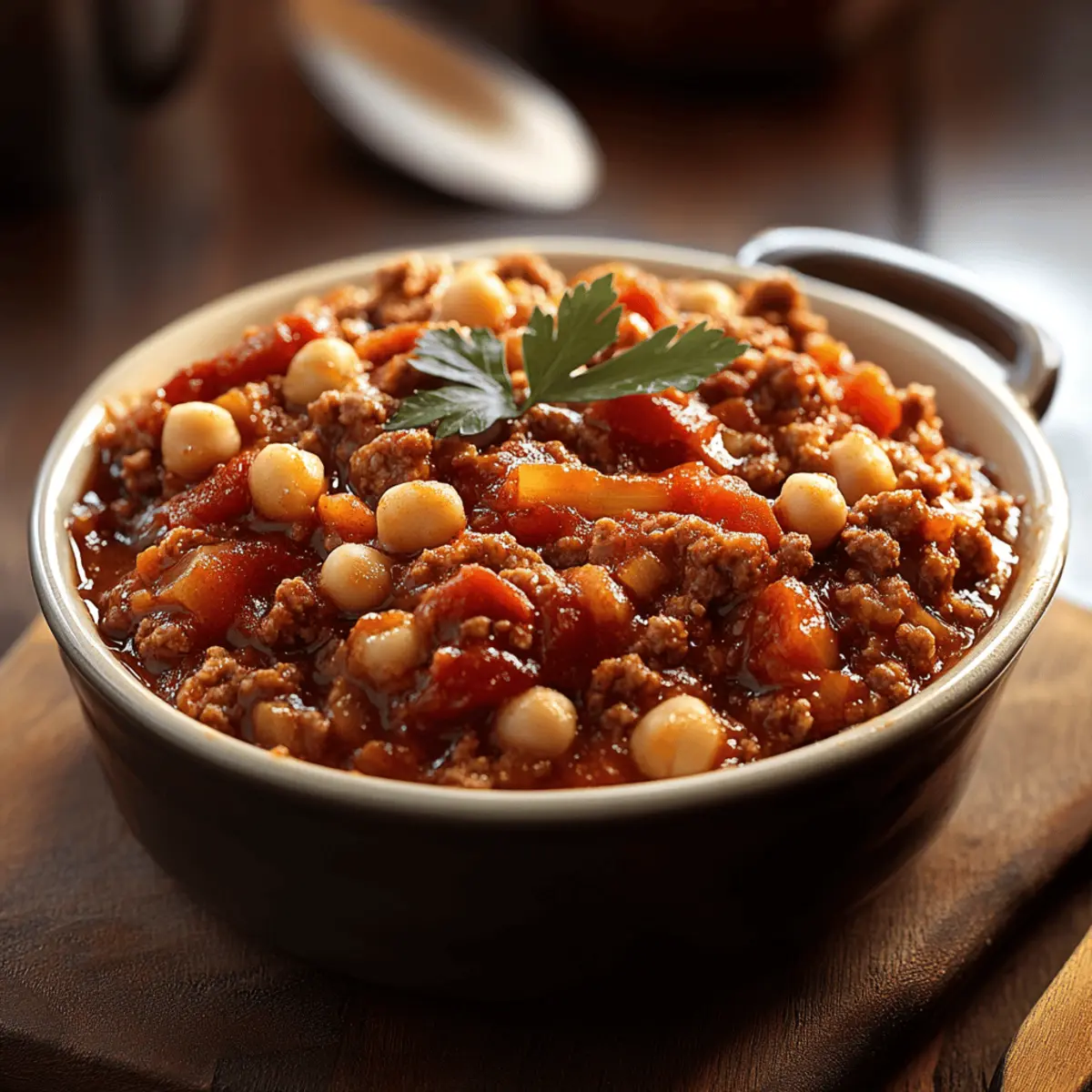 Hearty Ground Beef and Garbanzo Bean Casserole