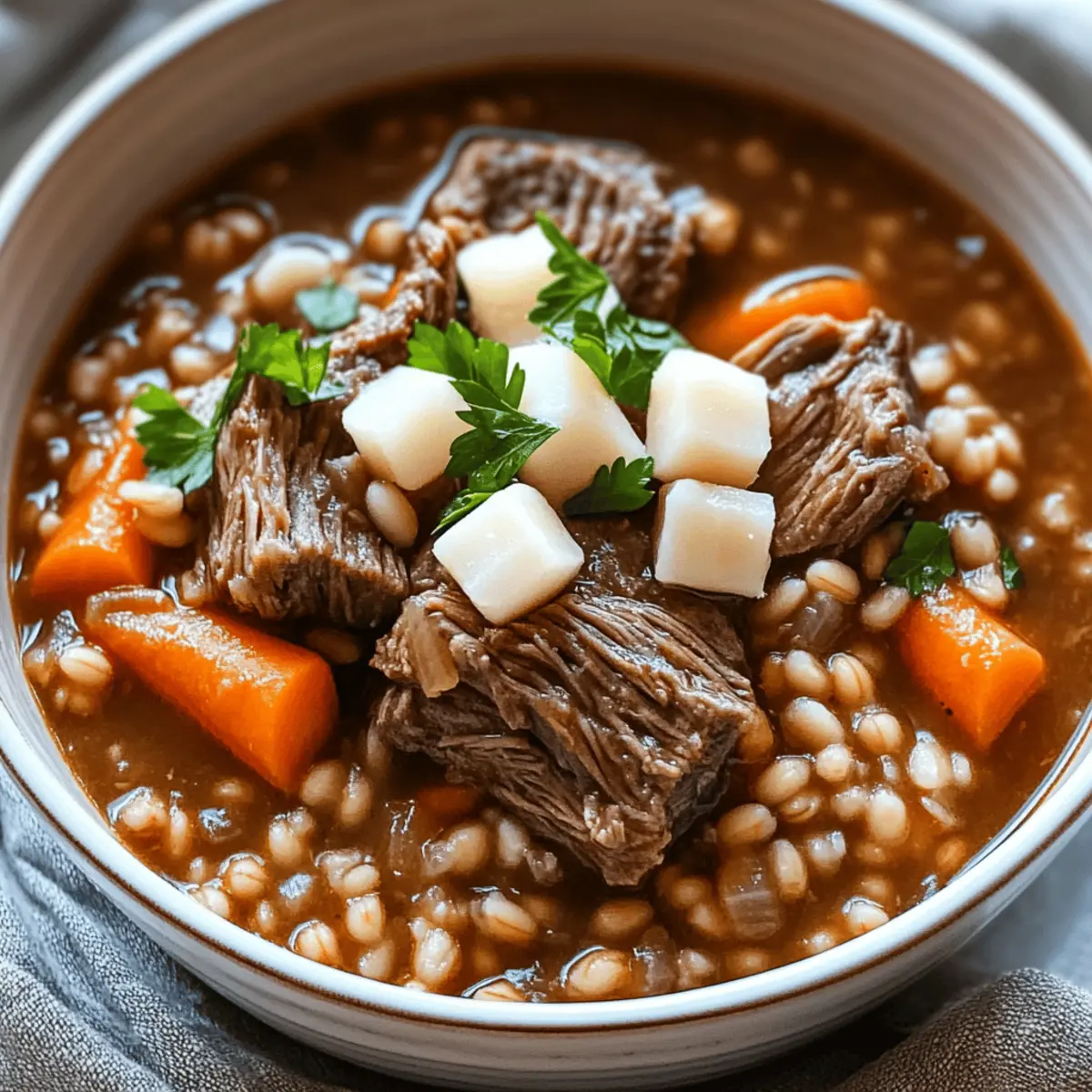 Hearty Slow Cooker Beef & Barley Comfort Bowl for Cozy Nights