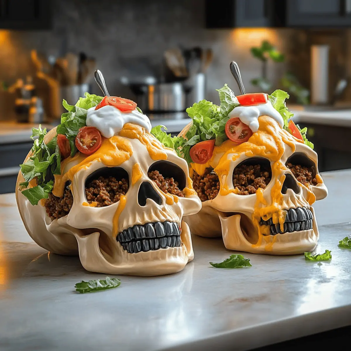 Monster Taco Skulls Appetizer for a Spooky Feast