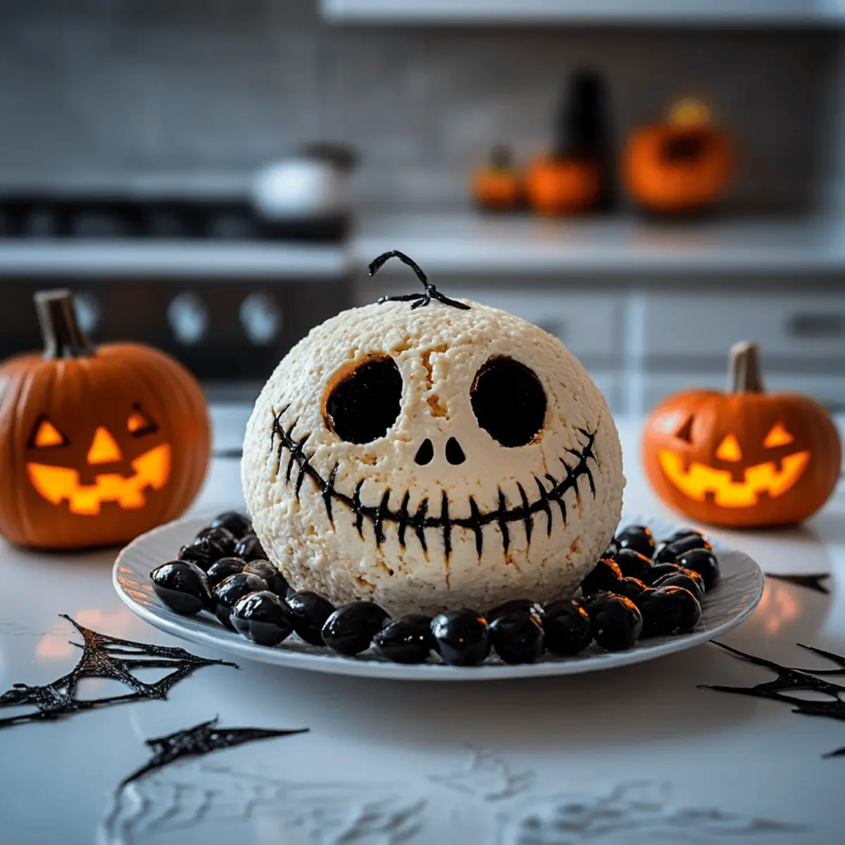 Spooky Skellington Cheese Ball Appetizer Recipe for Halloween Fun