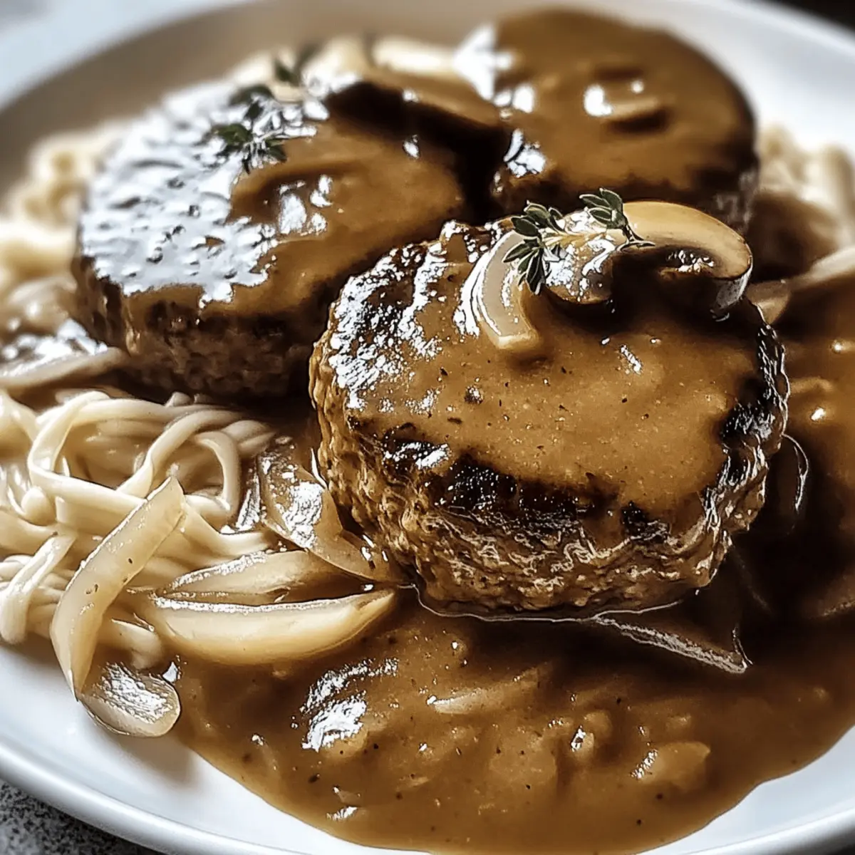 Tender Salisbury Steak in Rich Gravy for Cozy Comfort Meals