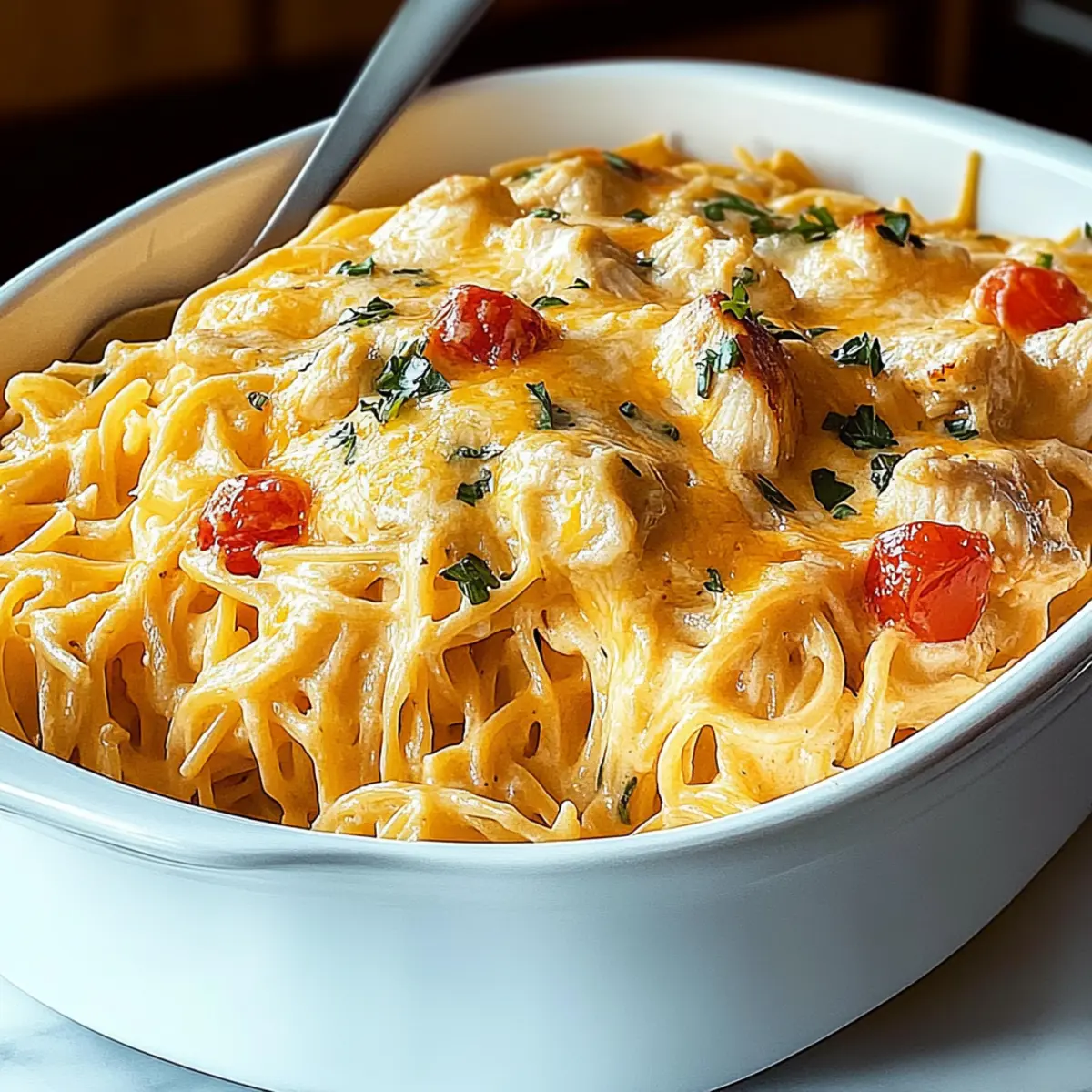 Cheesy Chicken Spaghetti Casserole for Effortless Comfort