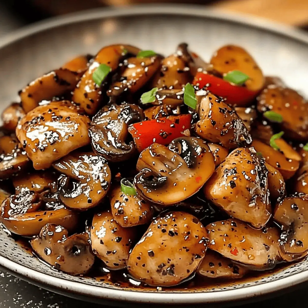 Black Pepper Chicken with Mushrooms