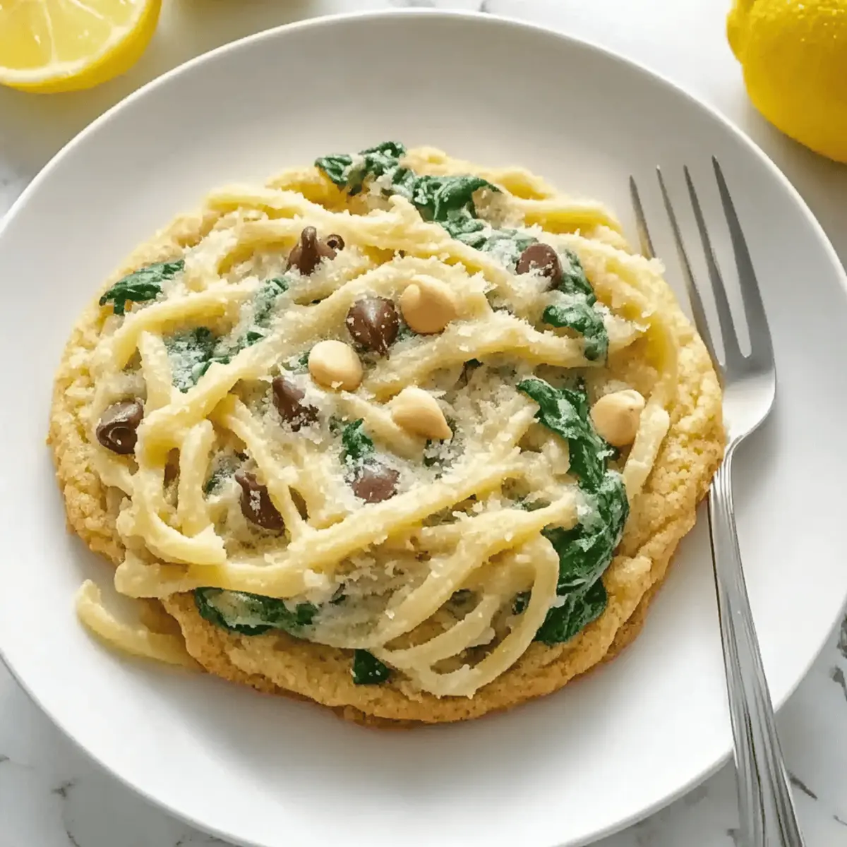 Creamy Lemon Ricotta Pasta with Spinach and Toasted Pine Nuts Bliss