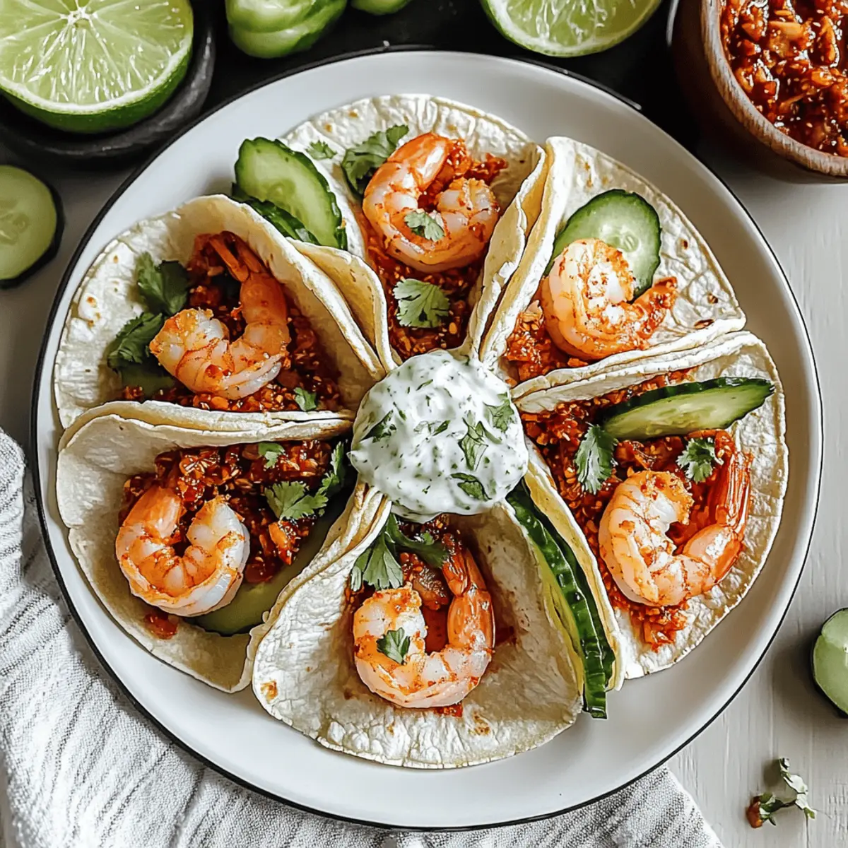 Savory Korean Shrimp Tacos That Are Bursting with Flavor