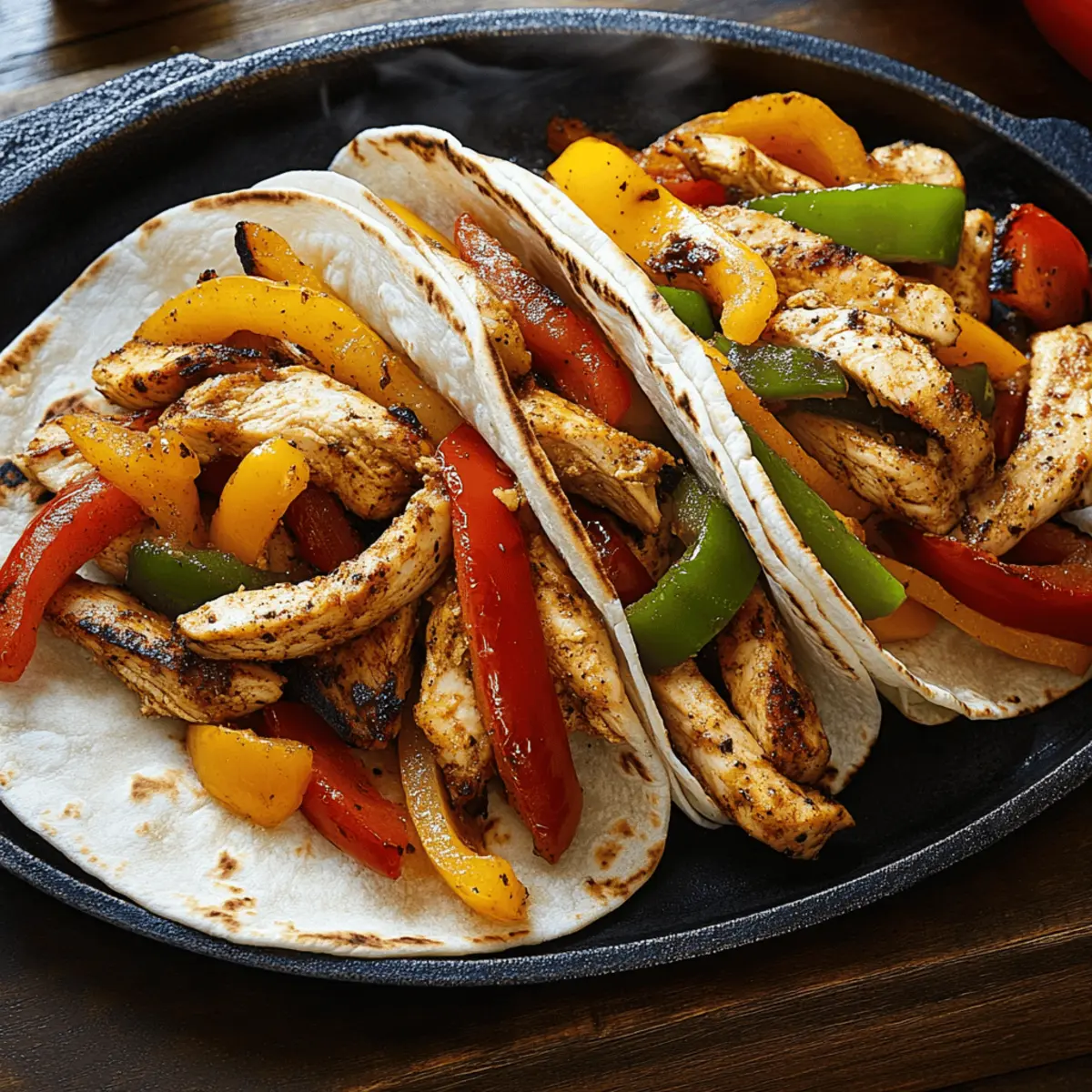 Sizzling Chicken Fajitas with Peppers and Onions Made Easy