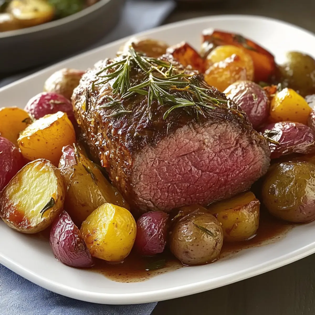 Savory Beef Tri-Tip Roast with Rosemary-Garlic Vegetables Bliss