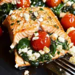 Feta, Spinach & Tomato Stuffed Salmon