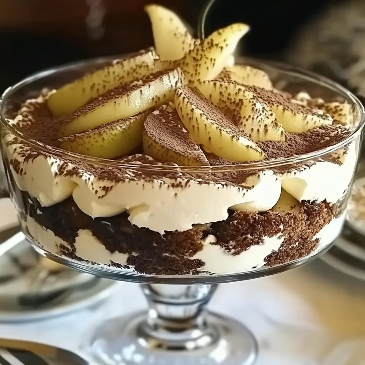 Indulge in Christmas Pear & Chocolate Tiramisu Trifle Bliss