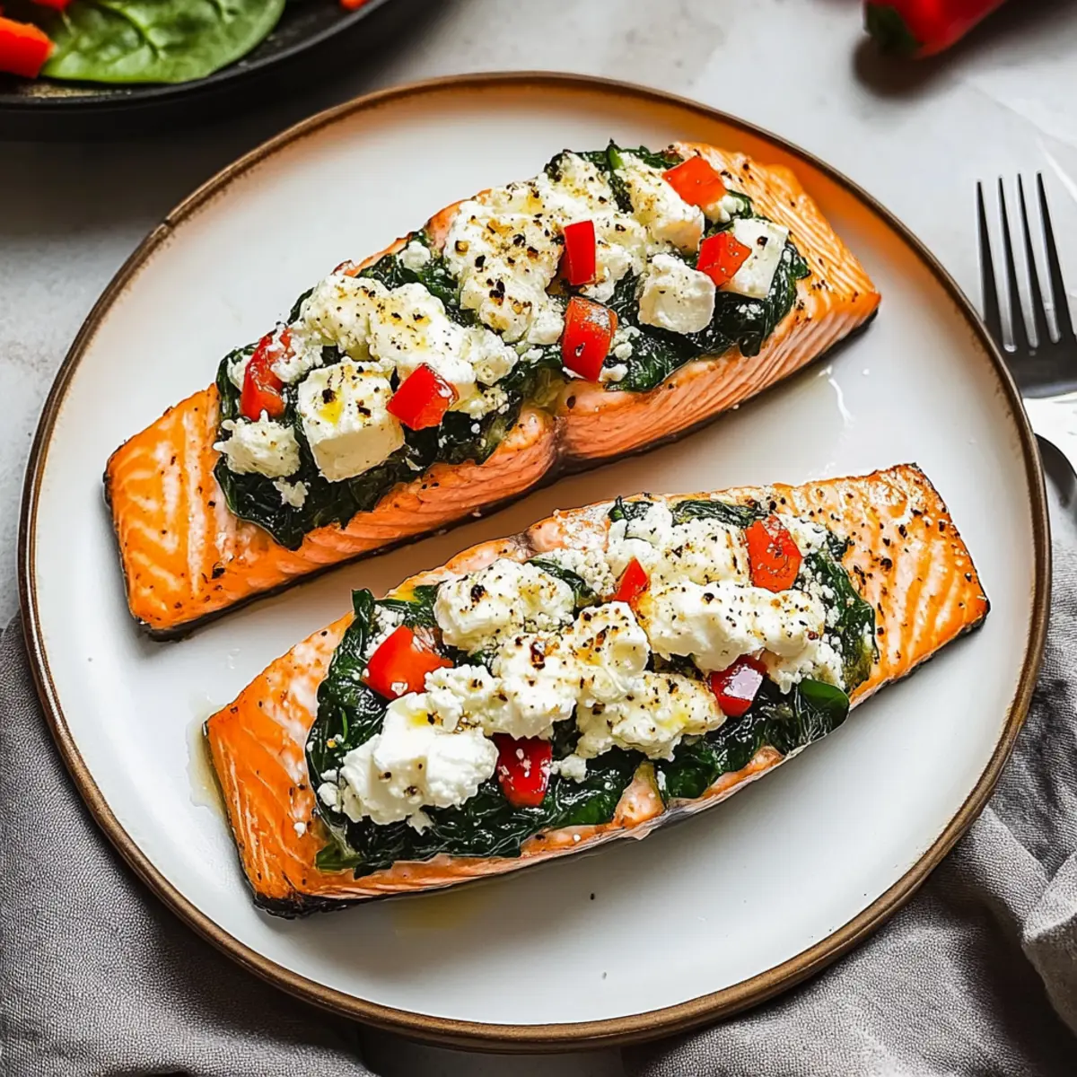 Delicious Stuffed Salmon With Spinach & Feta in 30 Minutes