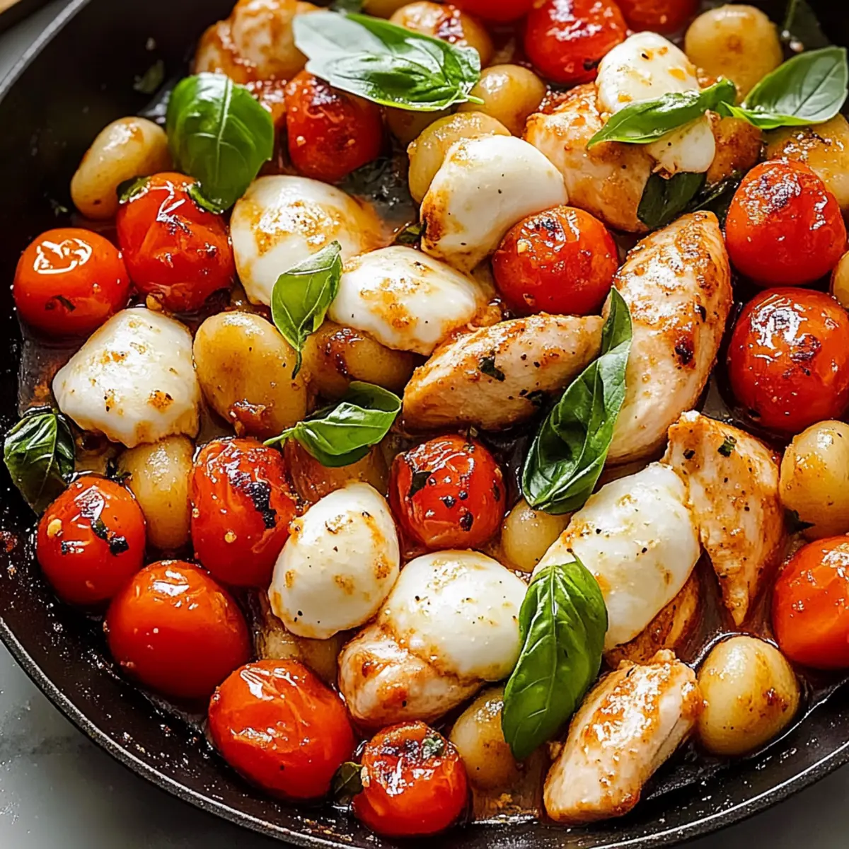 Delicious Caprese Chicken Gnocchi Skillet for Cozy Nights