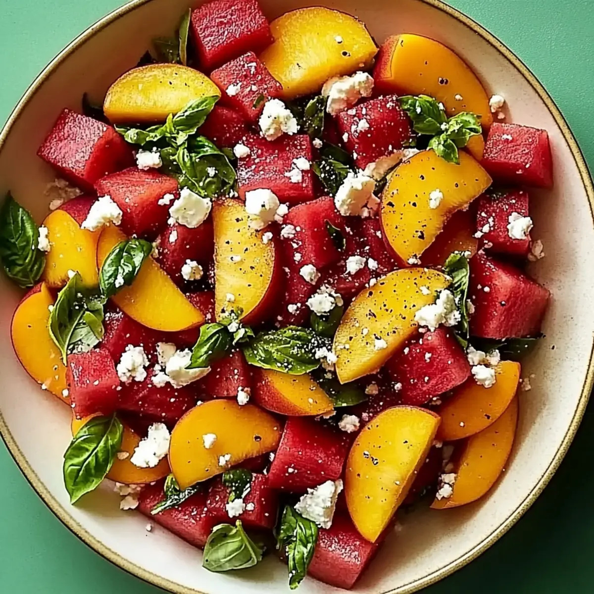 Juicy Watermelon Peach Salad