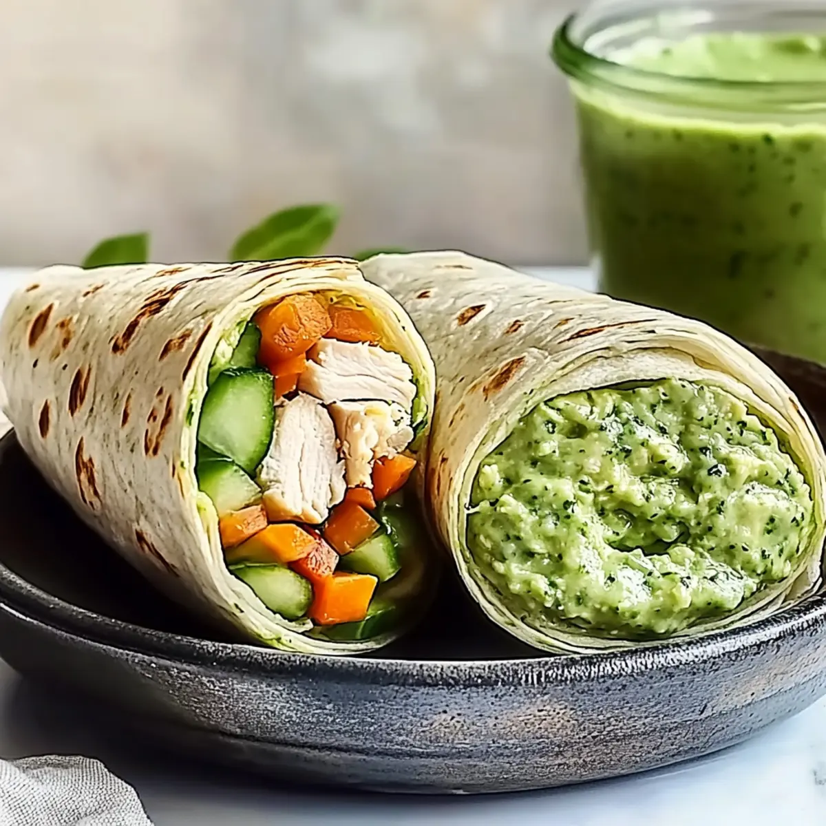 Cucumber-Chicken Green Goddess Wrap: Freshness in Every Bite