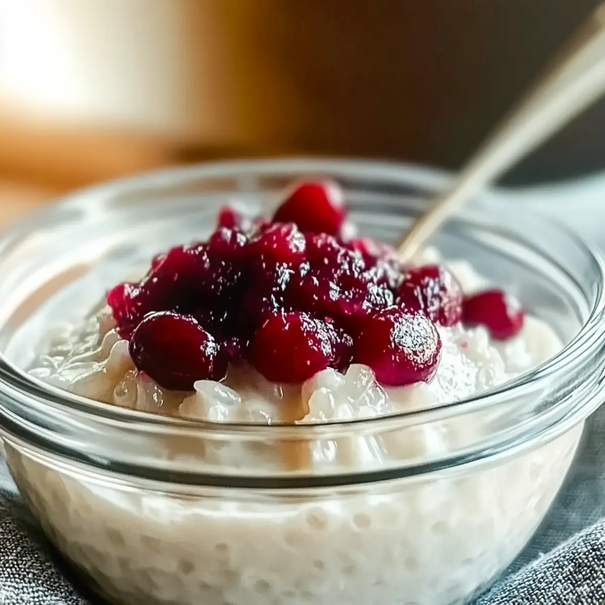 Creamy Scandinavian Rice Pudding with Tart Cranberries Bliss